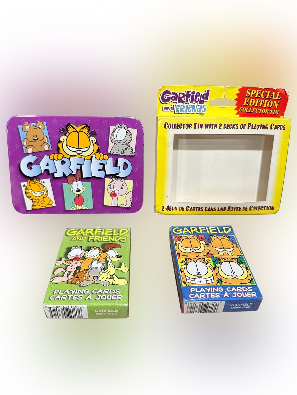 SEALED Hoyle Garfield & Friends Collector Tin w Two Decks Playing Cards